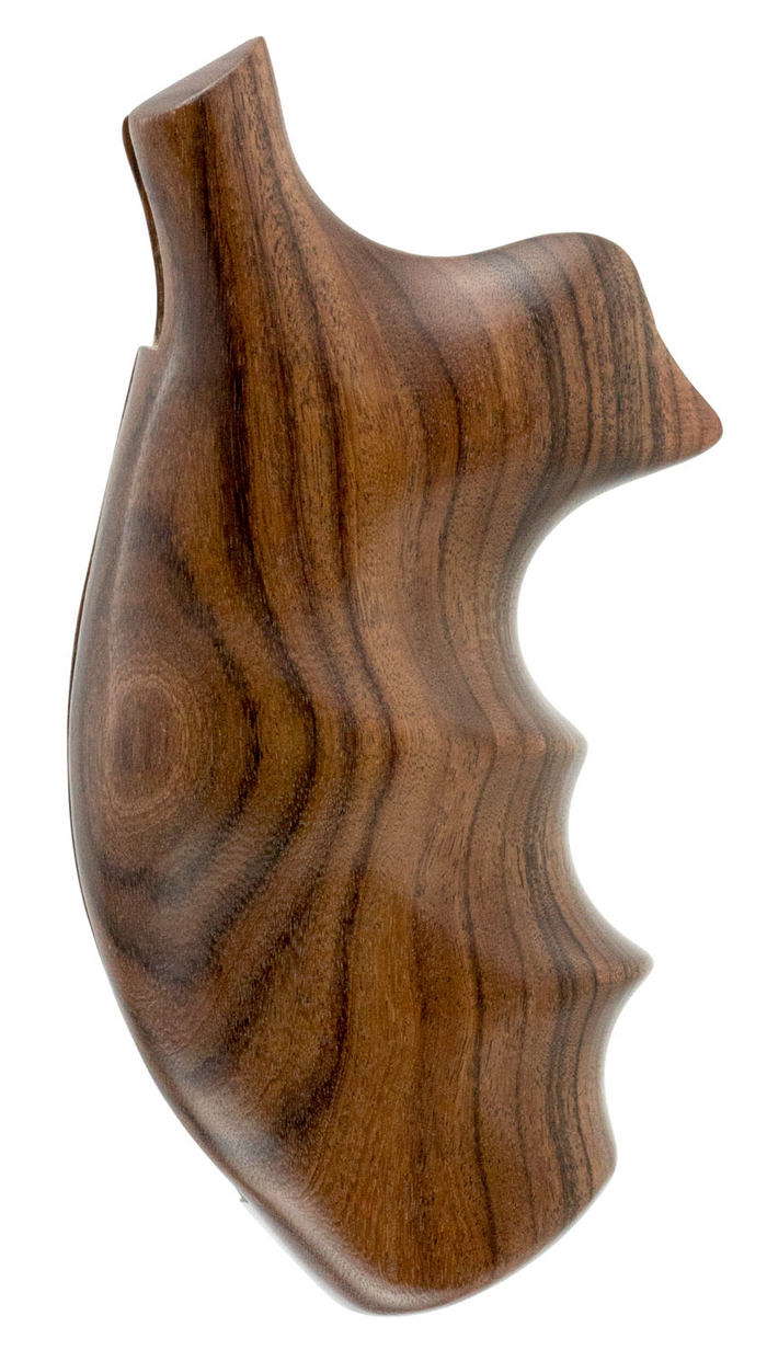 Hogue 19300 Fancy Hardwood Brown Pau Ferro Hardwood with Finger Grooves for S&W K, L Frame with Round Butt