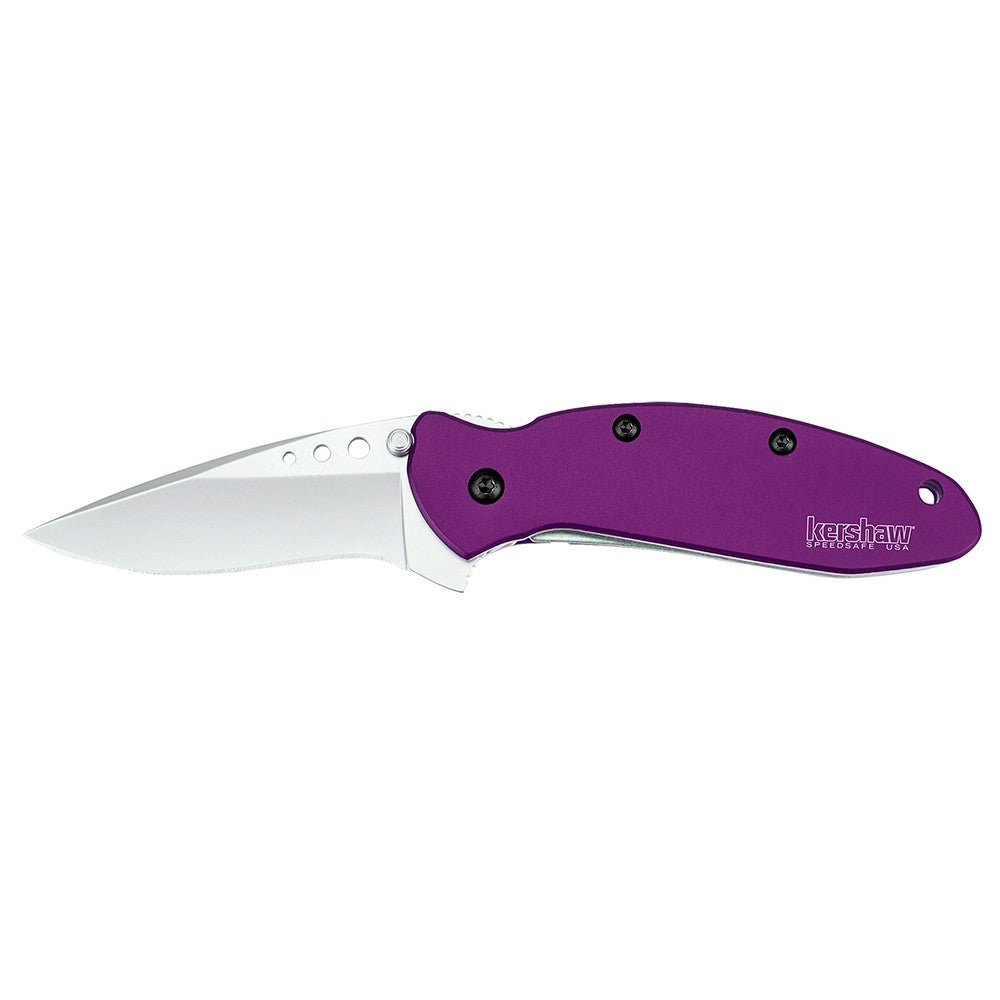 Kershaw 1620PUR Scallion  2.40" Folding Drop Point Plain Bead Blasted 420HC SS Blade Purple Anodized Aluminum Handle Includes Pocket Clip