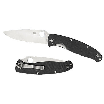 Spyderco C142GP Resilience  4.20" Folding Drop Point Plain 8Cr13MoV SS Blade Black G10 Handle Includes Pocket Clip