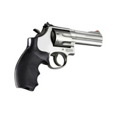 Hogue 62000 Rubber Bantam Black Rubber Pistol Grip with Finger Grooves for S&W K, L Frame with Round Butt