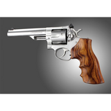 Hogue 80800 Fancy Hardwood Brown Cocobolo Hardwood with Finger Grooves for Ruger GP100, Super Redhawk