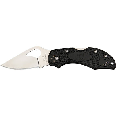 Spyderco BY10PBK2 Byrd Robin 2 Lightweight 2.43" Folding Drop Point Plain 8Cr13MoV SS Blade Black Bi-Directional Texturing FRN Handle Includes Pocket Clip