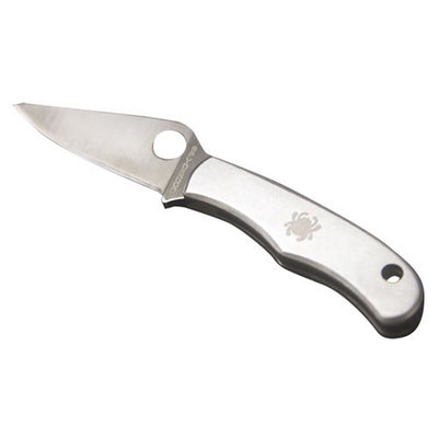 Spyderco C133P Bug  1.27" Folding Drop Point Plain 3Cr13MoV SS Blade Engraved Spyderco Bug Stainless Steel Handle