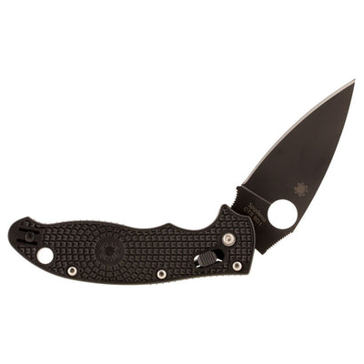 Spyderco C101PBBK2 Manix 2 Lightweight 3.37" Folding Drop Point Plain Black DLC BD1 Steel Blade Black FRCP Handle Includes Pocket Clip