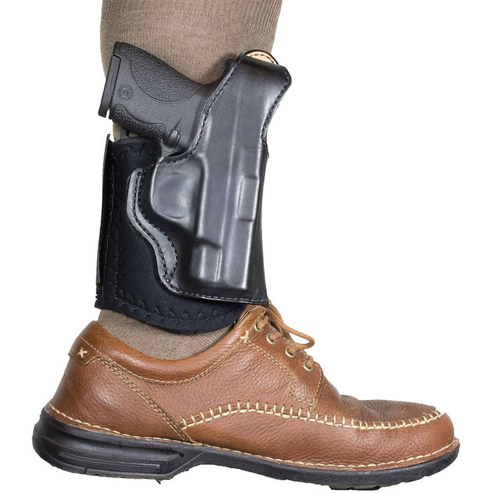 DeSantis Gunhide 014PCX7Z0 Die Hard Rig  Ankle Black Leather/Sheepskin Ankle Fits S&W M&P Shield 9/40 Right Hand