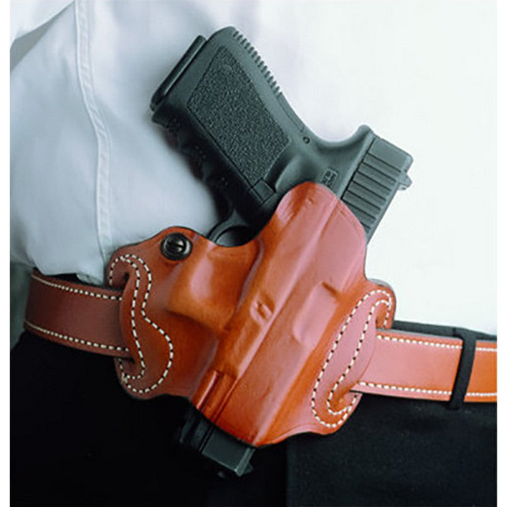 DeSantis Gunhide 086BAE1Z0 Mini Slide  OWB Black Leather Belt Slide Compatible w/Most Glock Belt 1.75" Wide Right Hand