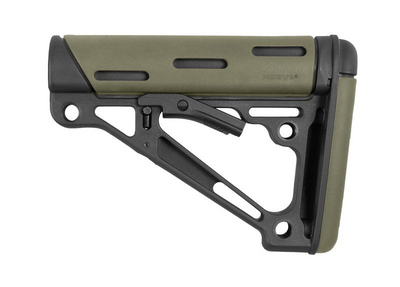 Hogue 15240 OverMolded Collapsible Buttstock OD Green OverMolded Rubber Black Synthetic AR-15, M16, M4