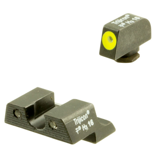 Trijicon 600784 HD Night Sights- Glock Small Frames  Black | Green Tritium Yellow Outline Front Sight Green Tritium Black Outline Rear Sight