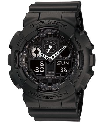 G-Shock GA1001A1 Tactical XL Fitness Tracker Black Black Analog/Digital Display CR1220