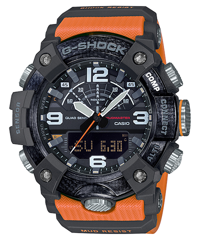 G-shock GGB1001A9 G-Shock Tactical MudMaster Keep Time Orange/Black Size 145-215mm Features Digital Compass