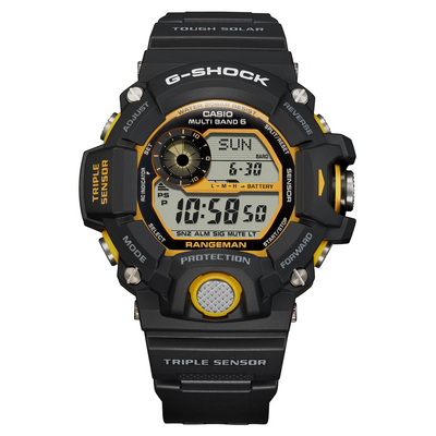 G-shock GW9400Y1 G-Shock Tactical Rangeman Keep Time Black/Yellow Size 145-215mm Features Digital Compass