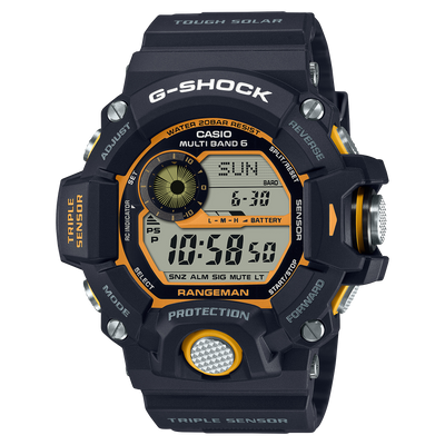 G-shock GW9400Y1 G-Shock Tactical Rangeman Keep Time Black/Yellow Size 145-215mm Features Digital Compass