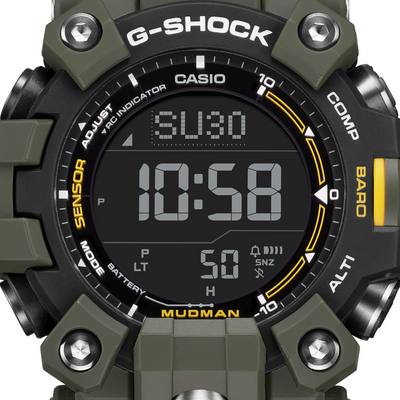 G-Shock GW-9500-3CR Mudman Tactical Green Band Digital Display