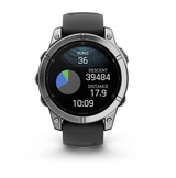Garmin 0100302503 Fenix E AMOLED Edition Gray/Black Band AMOLED Display Compatible w/ iPhone/Android