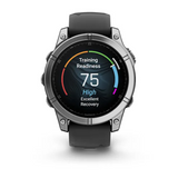 Garmin 0100302503 Fenix E AMOLED Edition Gray/Black Band AMOLED Display Compatible w/ iPhone/Android
