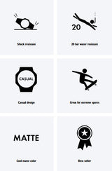 G-shock GA1101BCR G-Shock Tactical Black Stainless Steel Bezel 145-215mm