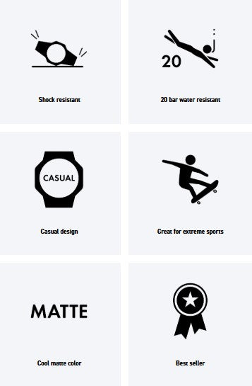 G-shock GA1101BCR G-Shock Tactical Black Stainless Steel Bezel 145-215mm