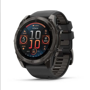 Garmin 0100290320 Fenix 8 AMOLED Edition Gray/Titanium Band AMOLED Display Compatible w/ iPhone/Android