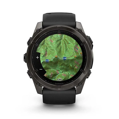 Garmin 0100290320 Fenix 8 AMOLED Edition Gray/Titanium Band AMOLED Display Compatible w/ iPhone/Android