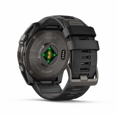 Garmin 0100290320 Fenix 8 AMOLED Edition Gray/Titanium Band AMOLED Display Compatible w/ iPhone/Android