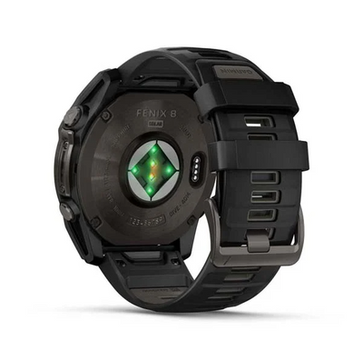 Garmin 0100290710 Fenix 8 Solar Gray Band Sunlight-Visible/Transflective MIP Display Compatible w/ iPhone/Android