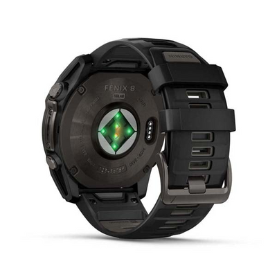 Garmin 0100290710 Fenix 8 Solar Gray Band Sunlight-Visible/Transflective MIP Display Compatible w/ iPhone/Android