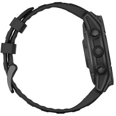 Garmin 0100302502 Fenix E AMOLED Edition Stainless Steel/Black Band AMOLED Display Compatible w/ iPhone/Android