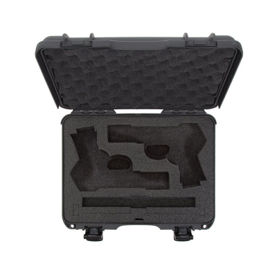Nanuk 910CLASG7 910 Classic 2 Up Pistol Case Graphite Polymer w/ Latches & Closed-Cell Foam Padding 13.20" L x 9.20" W x 4.10" H Interior Dimensions