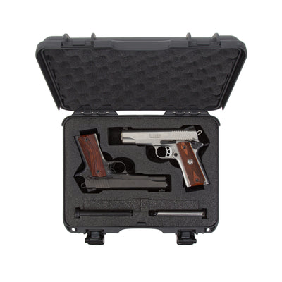 Nanuk 910CLASG7 910 Classic 2 Up Pistol Case Graphite Polymer w/ Latches & Closed-Cell Foam Padding 13.20" L x 9.20" W x 4.10" H Interior Dimensions