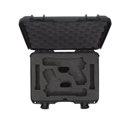 Nanuk 910CLASG1 910 Classic 2 Up Pistol Case Black Polymer w/ Latches & Closed-Cell Foam Padding 13.20" L x 9.20" W x 4.10 " H Interior Dimensions