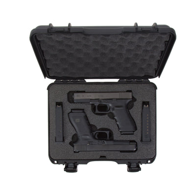 Nanuk 910CLASG1 910 Classic 2 Up Pistol Case Black Polymer w/ Latches & Closed-Cell Foam Padding 13.20" L x 9.20" W x 4.10 " H Interior Dimensions