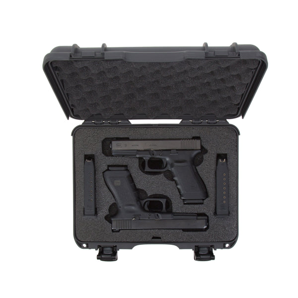 Nanuk 910GLOCK7 910 Glock Compatible 2 Up Pistol Case Graphite Resin w/ Closed-Cell Foam Padding 13.20