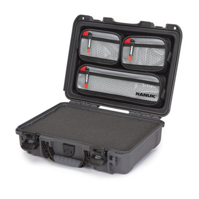Nanuk 9101007 910  Waterproof Graphite Resin with Foam Padding & Airline Approved 13.20" L x 9.20" W x 4.10" H Interior Dimensions