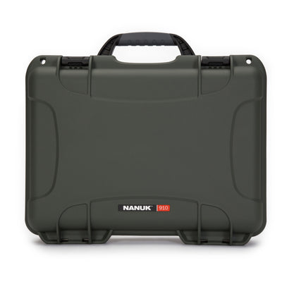 Nanuk 9101006 910  Waterproof Olive Resin with Foam Padding & Airline Approved 13.20" L x 9.20" W x 4.10" H Interior Dimensions