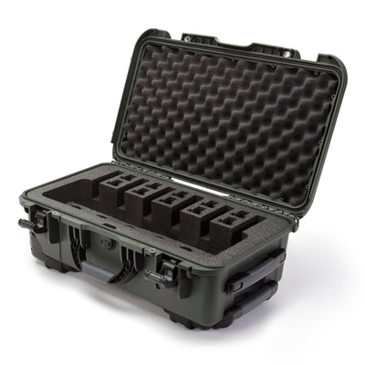 Nanuk 9356UP6 935 6 Up Pistol Case Olive Polymer w/ Closed-Cell Foam Padding 22" L x 14" W x 9" H Interior Dimensions