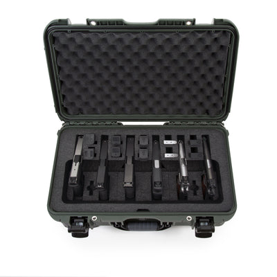 Nanuk 9356UP6 935 6 Up Pistol Case Olive Polymer w/ Closed-Cell Foam Padding 22" L x 14" W x 9" H Interior Dimensions