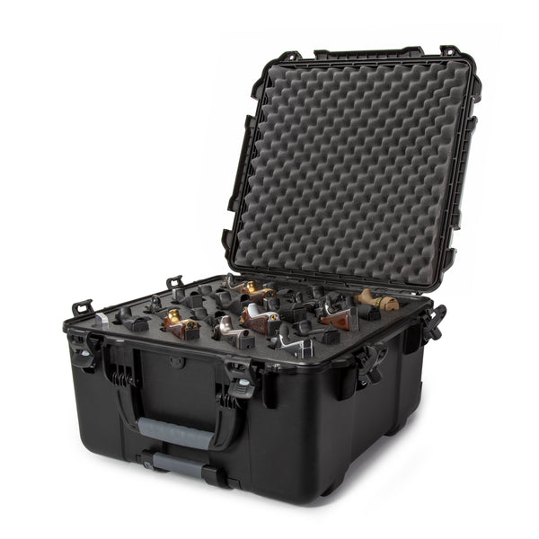 Nanuk 96820UP1 968 20 Up Gun Case Black Polymer w/ Closed-Cell Foam Padding Wheels & Handle 21.50