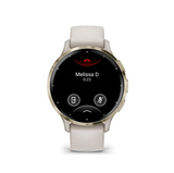 Garmin 0100278504 Venu 3S Fitness Tracker Ivory Band AMOLED Display Compatible w/ iPhone/Android